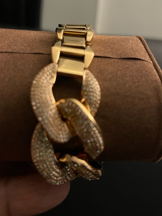 Michael Kors Women’s Rose Gold Crystal Pavé Chronograph Watch EUC MK3196 44MM main image 16